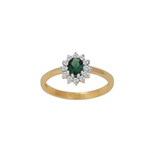 Ring aus 8kt. Gold mit grünem Smaragd von Siersbøl 183 026SG3